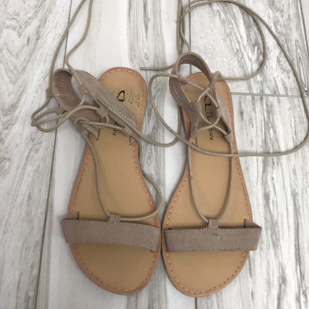 Tan and Light Pink Strappy sandals!!